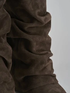 New Stivali tacco 7cm camoscio testa Donna Stivali Tacco Alto