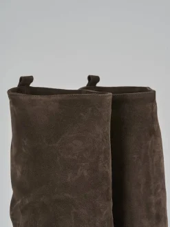 New Stivali tacco 7cm camoscio testa Donna Stivali Tacco Alto