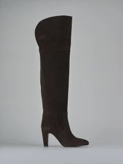 Sale Stivali tacco 8cm camoscio testa Donna Stivali Tacco Alto