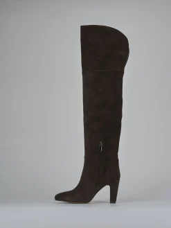 Sale Stivali tacco 8cm camoscio testa Donna Stivali Tacco Alto