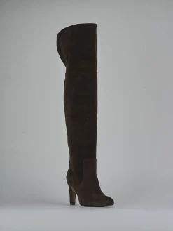 Sale Stivali tacco 8cm camoscio testa Donna Stivali Tacco Alto