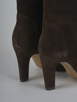 Sale Stivali tacco 8cm camoscio testa Donna Stivali Tacco Alto