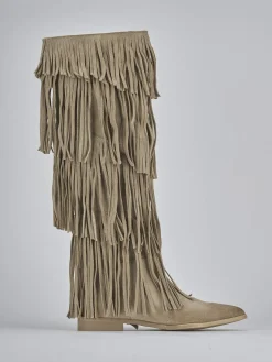 Online Stivali tacco 2cm camoscio Donna Stivali Tacco Basso