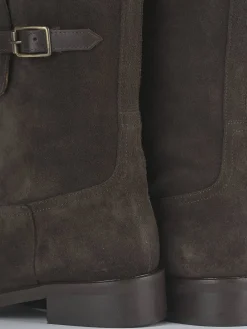 Outlet Stivali tacco 3cm camoscio testa Donna Stivali Tacco Basso