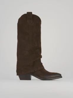 Stivali tacco 4cm camoscio testa Donna Stivali Tacco Basso