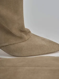 New Stivali tacco 5cm camoscio Donna Stivali Tacco Alto