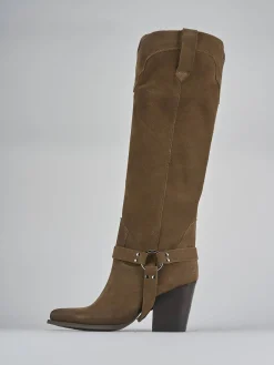 Online Stivali tacco 7cm camoscio Donna Stivali Tacco Alto