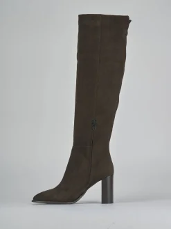 Online Stivali tacco 9cm camoscio testa Donna Stivali Tacco Alto