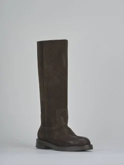 Online Stivali tacco 3cm camoscio testa Donna Stivali Tacco Basso