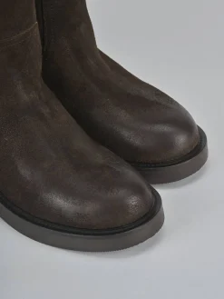 Online Stivali tacco 3cm camoscio testa Donna Stivali Tacco Basso