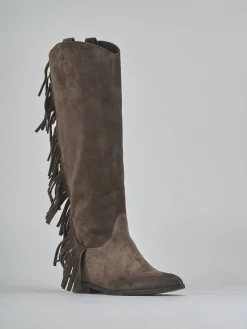 Online Stivali tacco 1cm camoscio testa Donna Stivali Tacco Basso