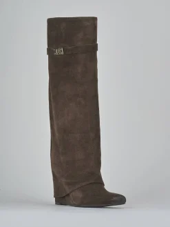 Discount Stivali tacco 9cm camoscio testa Donna Stivali Tacco Alto