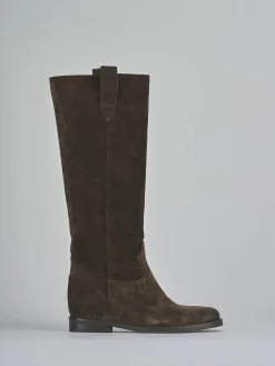 Discount Stivali tacco 2cm camoscio testa Donna Stivali Tacco Basso