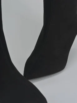 Outlet Stivali tacco 4cm camoscio Donna Stivali Tacco Basso