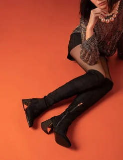 Clearance Stivali tacco 6cm camoscio Donna Stivali Tacco Alto