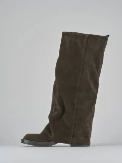 Stivali tacco 3cm camoscio testa Donna Stivali Tacco Basso