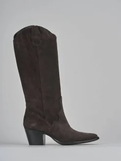 Discount Stivali tacco 7cm camoscio testa Donna Stivali Tacco Alto