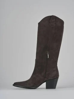 Discount Stivali tacco 7cm camoscio testa Donna Stivali Tacco Alto