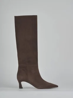 Discount Stivali tacco 6cm camoscio testa Donna Stivali Tacco Alto