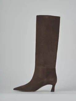 Discount Stivali tacco 6cm camoscio testa Donna Stivali Tacco Alto