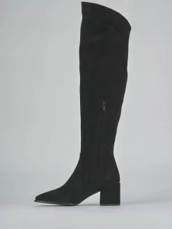 Outlet Stivali tacco 6cm camoscio Donna Stivali Tacco Alto