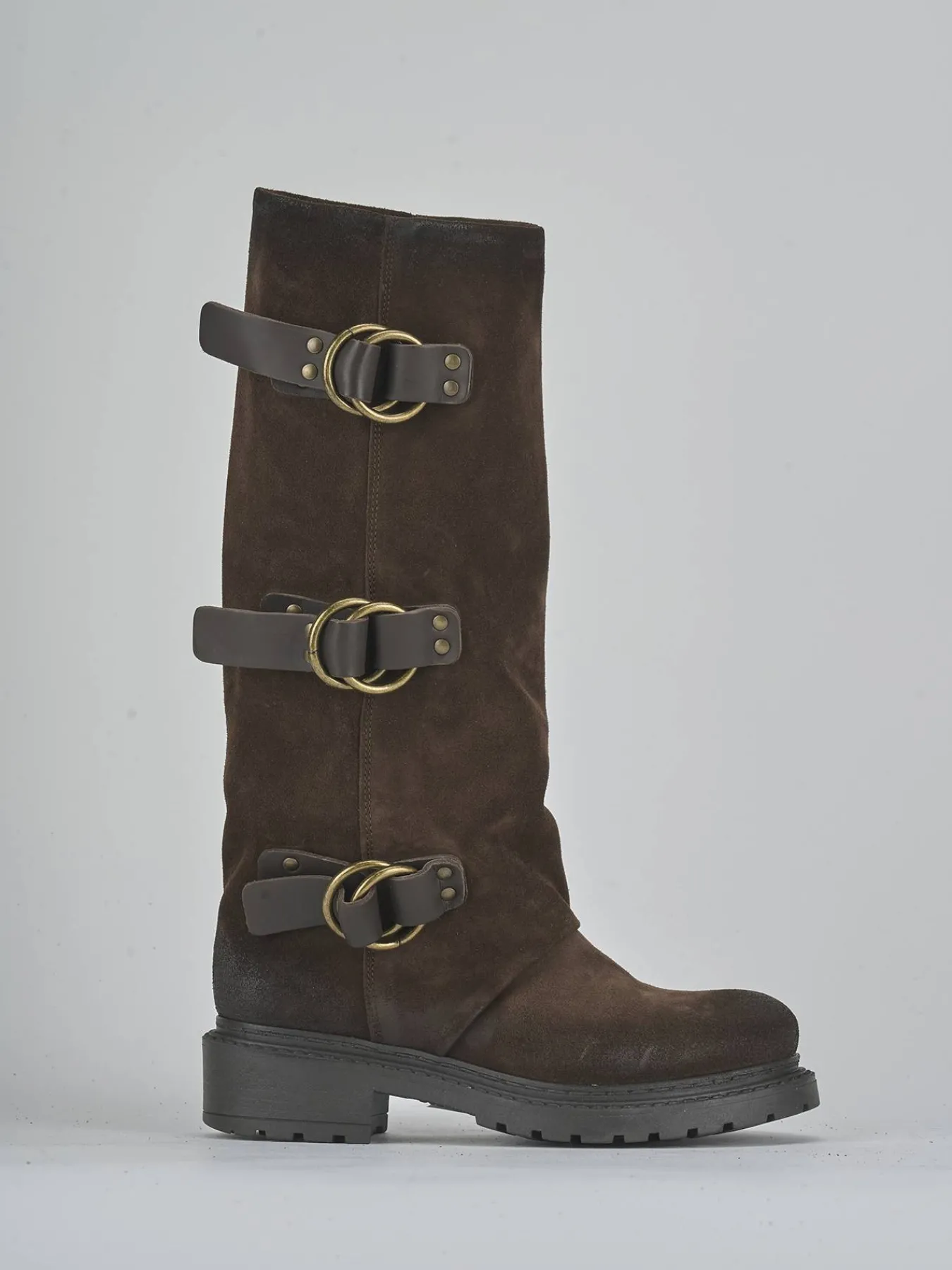 Clearance Stivali tacco 2cm camoscio testa Donna Stivali Tacco Basso