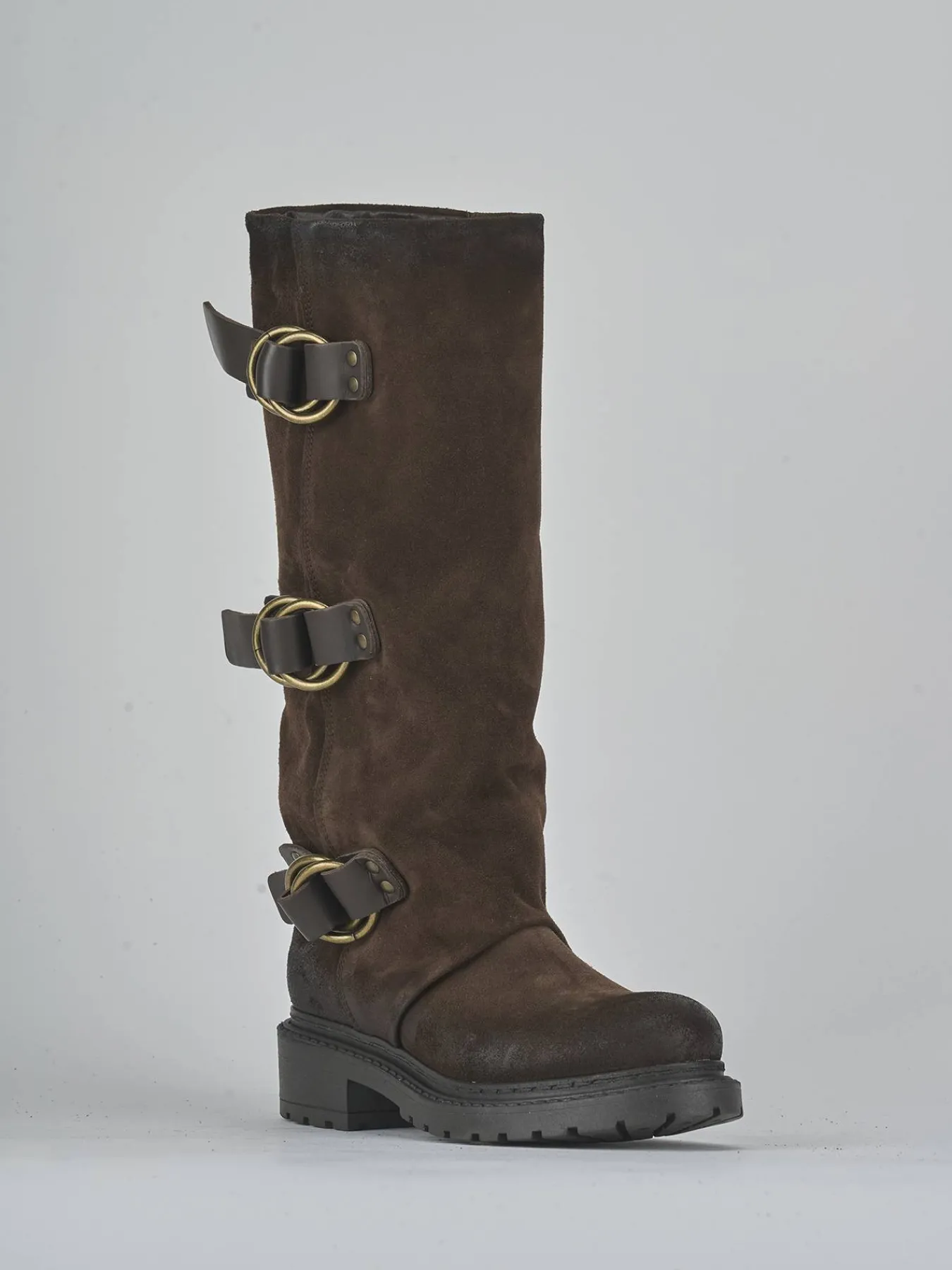 Clearance Stivali tacco 2cm camoscio testa Donna Stivali Tacco Basso