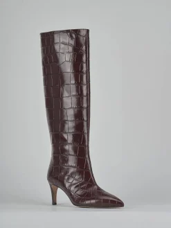 Outlet Stivali tacco 7cm cocco bordo' Donna Stivali Tacco Alto