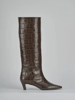 Discount Stivali tacco 5cm cocco testa Donna Stivali Tacco Alto