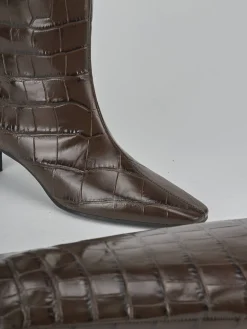 Discount Stivali tacco 5cm cocco testa Donna Stivali Tacco Alto