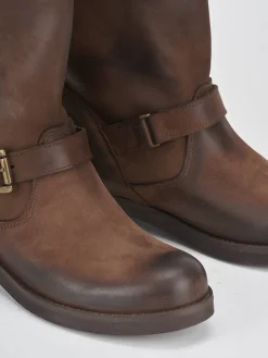 Discount Stivali tacco 3cm nabuk Donna Stivali Tacco Basso