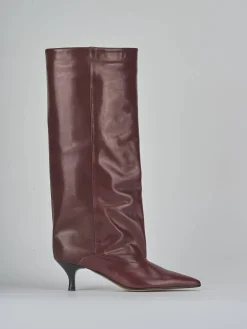 Outlet Stivali tacco 5cm pelle bordo' Donna Stivali Tacco Alto