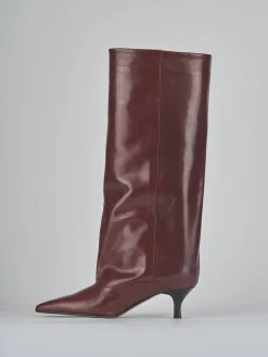 Outlet Stivali tacco 5cm pelle bordo' Donna Stivali Tacco Alto