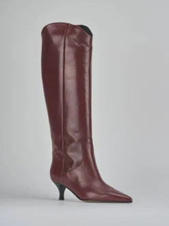 Outlet Stivali tacco 5cm pelle bordo' Donna Stivali Tacco Alto