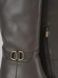 Stivali tacco 4cm pelle Donna Stivali Tacco Basso