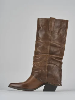 Outlet Stivali tacco 8cm pelle Donna Stivali Tacco Alto