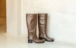 New Stivali tacco 4cm pelle Donna Stivali Tacco Basso