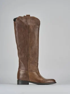 Stivali tacco 2cm pelle Donna Stivali Tacco Basso