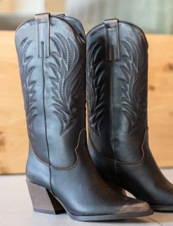 Sale Stivali tacco 5cm pelle Donna Stivali Tacco Alto