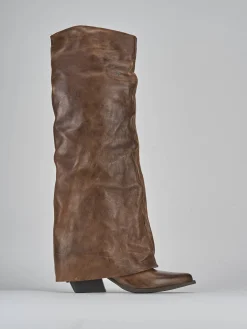 Outlet Stivali tacco 6cm pelle Donna Stivali Tacco Alto