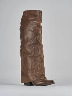 Outlet Stivali tacco 6cm pelle Donna Stivali Tacco Alto