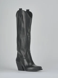 Outlet Stivali tacco 8cm pelle Donna Stivali Tacco Alto