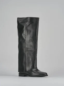 Stivali tacco 2cm pelle Donna Stivali Tacco Basso