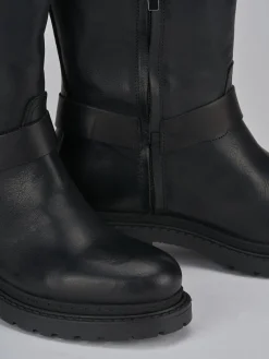 Hot Stivali tacco 2cm pelle Donna Stivali Tacco Basso