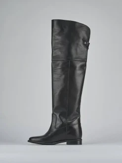 New Stivali tacco 1cm pelle Donna Stivali Tacco Basso