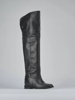 New Stivali tacco 1cm pelle Donna Stivali Tacco Basso