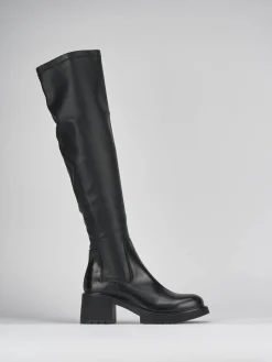 Outlet Stivali tacco 6cm pelle Donna Stivali Tacco Alto