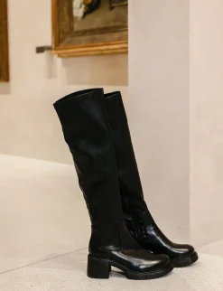 Outlet Stivali tacco 6cm pelle Donna Stivali Tacco Alto