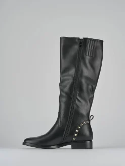 Stivali tacco 1cm pelle Donna Stivali Tacco Basso