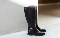 Online Stivali tacco 2cm pelle Donna Stivali Tacco Basso